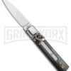 AGA 6" Mini Classic Lever Lock Dark Horn Automatic Knife - Satin Plain -Grindworx Shop AGA Classic 6in LL Auto Dark Horn Satin GX 36957 jr large