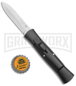 AKC 007 Concord Black OTF Automatic Knife - Satin Dagger -Grindworx Shop AKC 007 Concord Auto Black Satin Dagger BHQ 158279 jr bottlecap large