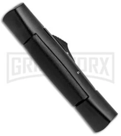 AKC 007 Concord Black OTF Automatic Knife - Dagger Gold Plain -Grindworx Shop AKC 007 Concord Dagger OTF Auto Black Gold BP 28946 jr side large