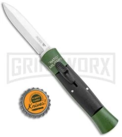 AKC 007 Concord NATO Military Dagger OTF Auto Knife Green/Black - Satin -Grindworx Shop AKC 007 Concord NATO Military Green Black Dagger OTF Auto Satin Flat BHQ 118419 jr bottlecap large