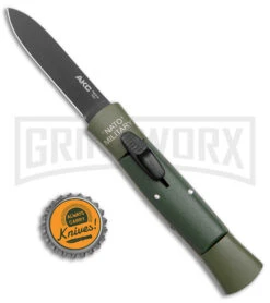 AKC 007 Concord NATO Military Green OTF Automatic Knife - Black Flat -Grindworx Shop AKC 007 Concord NATO Military OTF Auto Green Black Flat BHQ 159710 jr bottlecap large