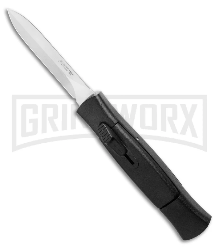 AKC 007 Concord Black OTF Automatic Knife - Dagger Satin AKC 007 Concord Black OTF Automatic Knife - Dagger Satin -Grindworx Shop AKC 007 Concord OTF Automatic Dagger Knife Black 3 Satin BHQ 125257 LS 1 large