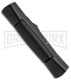 AKC Concord Black OTF Automatic Knife - Dagger Satin -Grindworx Shop AKC 007 Concord OTF Black Satin Dagger GX 30503 jr side large
