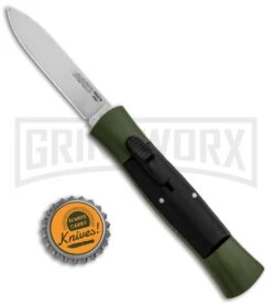 AKC 007 Concord Green/Black OTF Automatic Knife - Flat Satin -Grindworx Shop AKC 007 Concord OTF Green Satin Flat GX 30501 jr bottlecap large