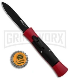 AKC 007 Concord Red/Black OTF Automatic Knife - Flat Black 3 AKC 007 Concord Red/Black OTF Automatic Knife - Flat Black -Grindworx Shop AKC 007 Concord OTF Red Black Flat GX 30499 jr bottlecap large