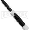 AKC 007 Concord White/Black OTF Automatic Knife - Dagger Black -Grindworx Shop AKC 007 Concord OTF White Black Dagger GX 30494 jr large