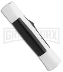 AKC 007 Concord White/Black OTF Automatic Knife - Dagger Black -Grindworx Shop AKC 007 Concord OTF White Black Dagger GX 30494 jr side large