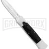 AKC 007 Concord White/Black OTF Automatic Knife - Dagger Satin -Grindworx Shop AKC 007 Concord OTF White Satin Dagger GX 30495 jr large