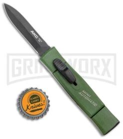 AKC Minion Nato Green OTF Automatic Knife - Dagger Black Plain 3 AKC Minion Nato Green OTF Automatic Knife - Dagger Black Plain -Grindworx Shop AKC 007 Mini Concord OTF Auto NATO Green Dagger Black BHQ 135714 jr bottlecap large