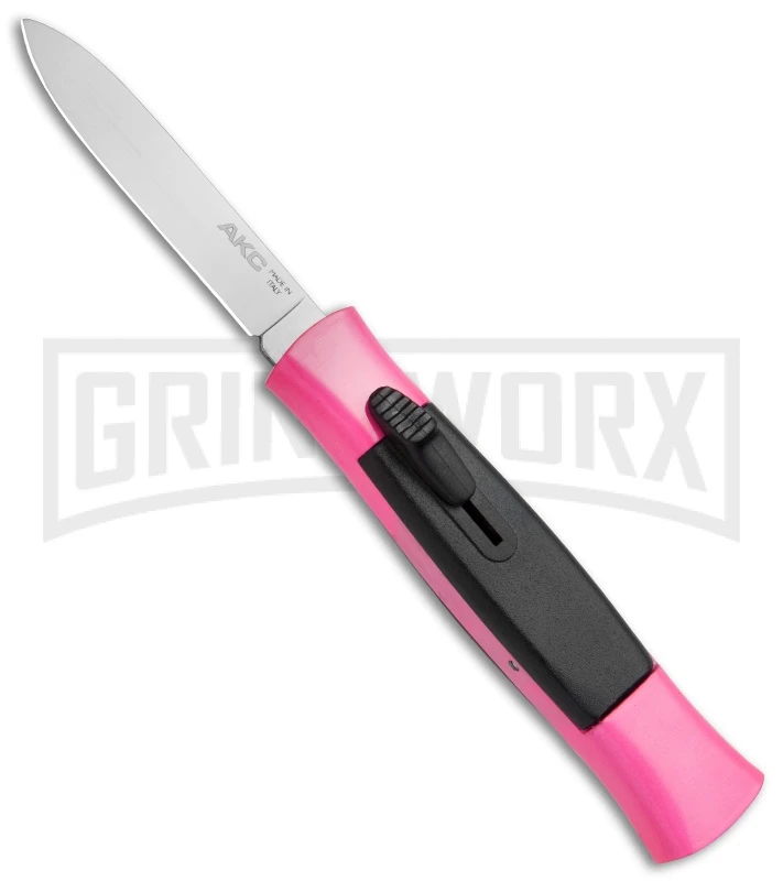 AKC 077 Concord Hot Pink OTF Automatic Knife - Flat Satin Plain AKC 077 Concord Hot Pink OTF Automatic Knife - Flat Satin Plain -Grindworx Shop AKC 077 Concord OTF Hot Pink BHQ 72005 jr 2 large