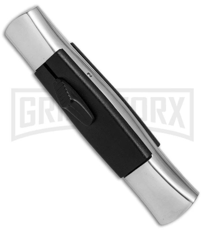AKC 077 Concord Polish/Black OTF Automatic Knife - Flat Satin Plain AKC 077 Concord Polish/Black OTF Automatic Knife - Flat Satin Plain -Grindworx Shop AKC 077 Concord Polish Black flat satin plain BP 25754 er spine large