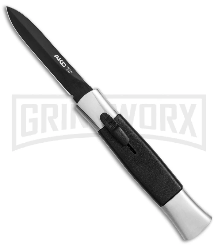 AKC 077 Concord Polish/Black OTF Automatic Knife - Dagger Black AKC 077 Concord Polish/Black OTF Automatic Knife - Dagger Black -Grindworx Shop AKC 077 Concord Polish Blackdagger black BP25717 er large