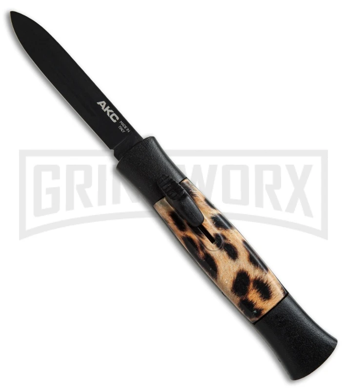AKC 077 Concord Cheetah OTF Automatic Knife- Flat Grind Black Plain AKC 077 Concord Cheetah OTF Automatic Knife- Flat Grind Black Plain -Grindworx Shop AKC 077 concord cheetah black BP 19135 er large