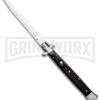 AKC 13" Dark Horn Acrylic Automatic Italian Dagger Stiletto (Satin Plain) -Grindworx Shop AKC 13in Dark Horn Handle Auto Stiletto Dagger GX 6334 jr large