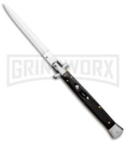 AKC 13" Dark Horn Acrylic Automatic Italian Dagger Stiletto (Satin Plain)