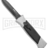 AKC 777 Blackfinger Brushed Aluminum OTF Automatic Knife - Dagger Black Plain -Grindworx Shop AKC 777 Blackfinger Dagger OTF Auto Brushed Black BHQ 138853 jr large