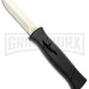 AKC 777 Blackfinger Black OTF Automatic Knife - Dagger Gold Plain -Grindworx Shop AKC 777 Blackfinger OTF Auto Black Gold Dagger BHQ 92040 jr large