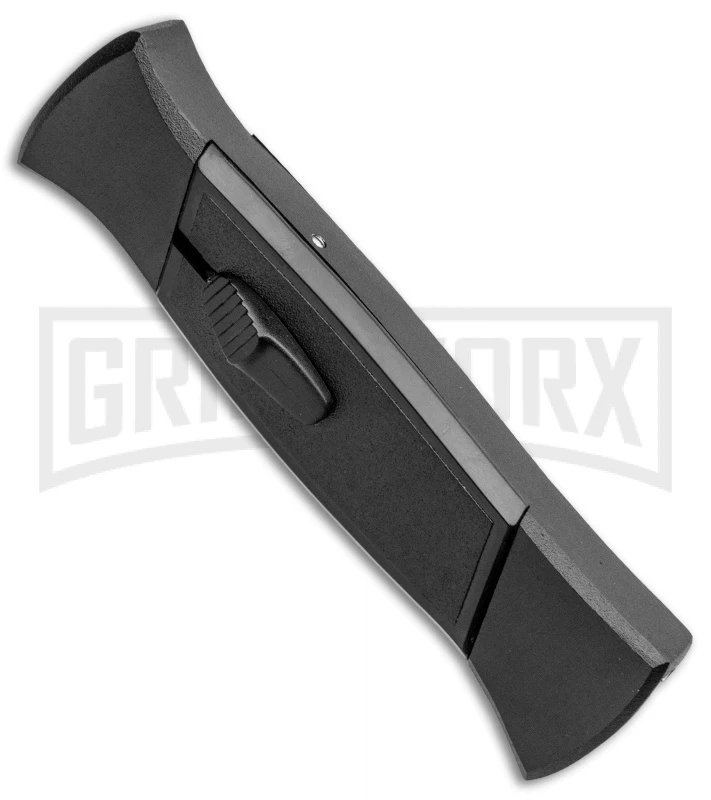 AKC 777 Blackfinger Black OTF Automatic Knife - Dagger Gold Plain AKC 777 Blackfinger Black OTF Automatic Knife - Dagger Gold Plain -Grindworx Shop AKC 777 Blackfinger OTF Auto Black Gold Dagger BHQ 92040 jr spine large