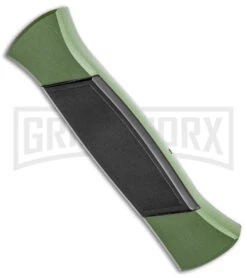 AKC 777 Blackfinger Green/Black OTF Automatic Knife - Black Plain -Grindworx Shop AKC 777 Blackfinger OTF Auto Green Black Black Flat BHQ 138920 jr side large