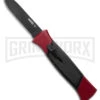 AKC 777 Blackfinger Red/Black OTF Automatic Knife - Black Plain -Grindworx Shop AKC 777 Blackfinger OTF Automatic Knife Red Black 3.375in Black Flat BHQ 184000 hd large