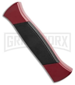 AKC 777 Blackfinger Red/Black OTF Automatic Knife - Black Plain -Grindworx Shop AKC 777 Blackfinger OTF Automatic Knife Red Black 3.375in Black Flat BHQ 184000 hd side large