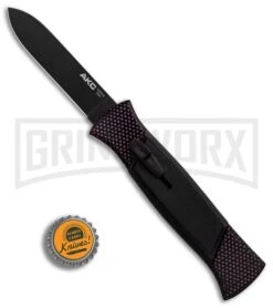 AKC 777 Blackfinger Sim Carbon Fiber OTF Automatic Knife - Black Plain -Grindworx Shop AKC 777 Blackfinger Sim Carbon Fiber Black Flat BHQ 90290 er bottlecap large