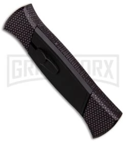 AKC 777 Blackfinger Sim Carbon Fiber OTF Automatic Knife - Black Plain -Grindworx Shop AKC 777 Blackfinger Sim Carbon Fiber Black Flat BHQ 90290 er spine large