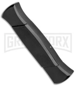 AKC 777 Blackfinger Black OTF Automatic Knife - Black Tanto -Grindworx Shop AKC 777 Blackfinger Tanto OTF Auto Black Black BHQ 87414 jr side large