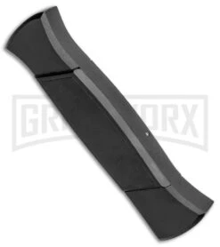AKC 777 Blackfinger Black OTF Automatic Knife - Stonewash Tanto -Grindworx Shop AKC 777 Blackfinger Tanto OTF Auto Black SW BHQ 87413 jr side 2 large