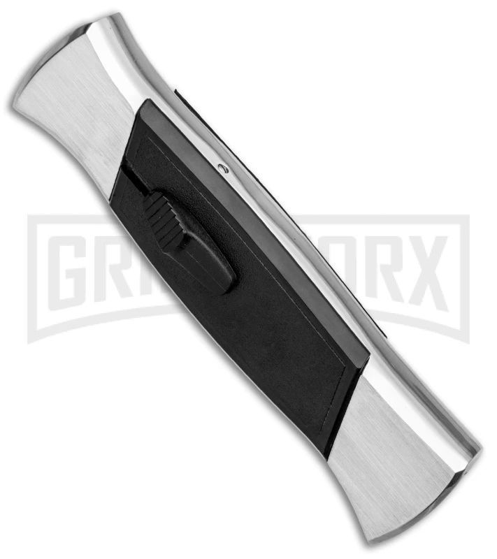 AKC 777 Blackfinger Brushed Aluminum OTF Automatic Knife - SW Tanto AKC 777 Blackfinger Brushed Aluminum OTF Automatic Knife - SW Tanto -Grindworx Shop AKC 777 Blackfinger Tanto OTF Auto Brushed Aluminum SW BHQ 87412 jr spine 2 large