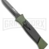 AKC 777 Green Blackfinger Brushed Aluminum OTF Automatic Knife - Black Dagger -Grindworx Shop AKC 777 Green Blackfinger Dagger OTF Auto Brushed Aluminum Black BHQ 87411 jr large