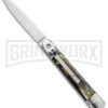 AKC 8" Italian Stiletto Leverlock Automatic Knife - Flat Grind -Grindworx Shop AKC 8in Italian Stiletto LL Auto Flat Grind GX 15871 jr large