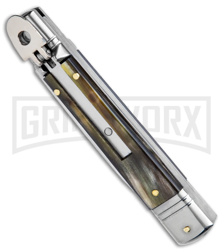 AKC 8" Italian Stiletto Leverlock Automatic Knife - Flat Grind AKC 8" Italian Stiletto Leverlock Automatic Knife - Flat Grind -Grindworx Shop AKC 8in Italian Stiletto LL Auto Flat Grind GX 15871 jr spine large