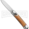 AKC 8" Lever Lock Olive Wood Automatic Knife - Flat Plain -Grindworx Shop AKC 8in LL Italian Auto Olive Wood Polish Flat BHQ 104108 jr large