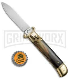AKC 8" Shot Shell Puller Lever Lock Brazilian W/ Brass Auto Knife - Flat Plain -Grindworx Shop AKC 8in Shot Puller LL Brazilian Horn Brass BP 19886 jr bottlecap large