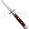 AKC 9" Snakewood Automatic Swinguard Knife Italian Stiletto - Satin Plain 5 AKC 9" Snakewood Automatic Swinguard Knife Italian Stiletto - Satin Plain -Grindworx Shop AKC 9in Bayonet AK Swinguard Italian Stiletto Snakewood 4in Satin BHQ 158041 td large