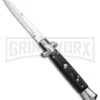 AKC 9" Stiletto Dark Horn Automatic Knife - Bayonet -Grindworx Shop AKC 9in Stiletto Sim Dark Horn Auto Bayo GX 37956 jr large