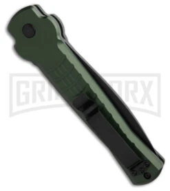 AKC X-treme Ace1 Green Automatic Knife - Black Plain -Grindworx Shop AKC Ace Automatic Knife Dark Green 3in Black BHQ 189107 td side large