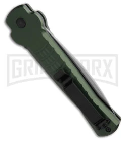 AKC X-treme Ace1 Side Opener Green Automatic Knife - Satin Plain -Grindworx Shop AKC Ace Side Opener Automatic Knife Green 3in Satin BHQ 189090 td side large