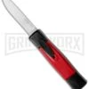 AKC Minion Concord Black/Red OTF Automatic Knife - Dagger Satin Plain -Grindworx Shop AKC Concord Black Red OTF Auto Dagger Satin GX 35507 jr large