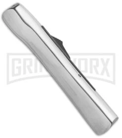 AKC Concord Polish/Black OTF Automatic Knife - Dagger Satin Plain -Grindworx Shop AKC Concord Dagger OTF Auto Polish Black Satin BHQ 92038 jr side large