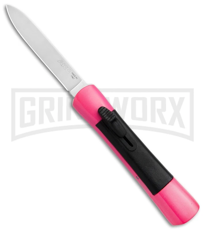 AKC Concord Hot Pink OTF Automatic Knife - Satin Plain AKC Concord Hot Pink OTF Automatic Knife - Satin Plain -Grindworx Shop AKC Concord Dagger OTF Hot Pink BHQ 72006 jr 2 large