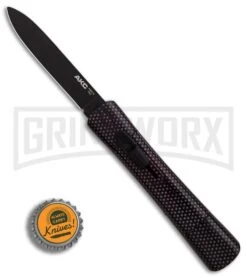 AKC Concord Full Sim Carbon Fiber OTF Automatic Knife - Flat Black -Grindworx Shop AKC Concord Full Sim Carbon Fiber Black Flat BHQ 90292 er bottlecap large