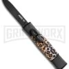 AKC Minion Concord Leopard OTF Automatic Knife - Flat Black Plain