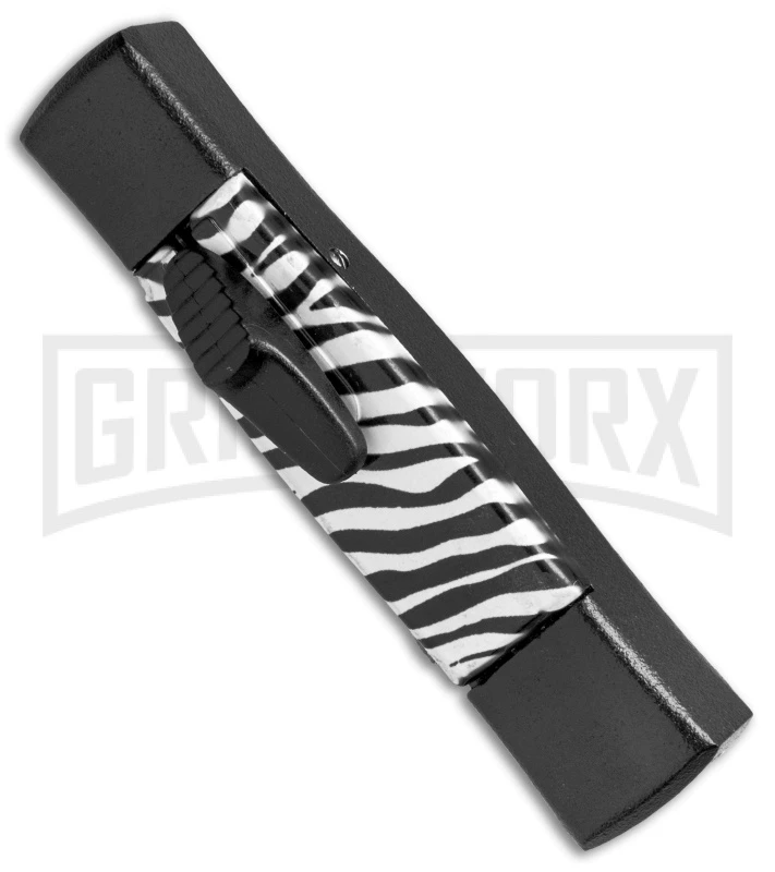 AKC Minion Concord Zebra OTF Automatic Knife - Flat Grind Satin Plain AKC Minion Concord Zebra OTF Automatic Knife - Flat Grind Satin Plain -Grindworx Shop AKC Concord Minion Zebra Flat Satin BP 18948 jr spine large
