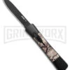 AKC Concord Snake OTF Automatic Knife - Flat Grind Black Drop Point Plain -Grindworx Shop AKC Concord OTF Automatic Knife Snake 3.25in Black Flat BHQ 184001 hd large