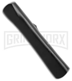 AKC Concord Snake OTF Automatic Knife - Flat Grind Black Drop Point Plain -Grindworx Shop AKC Concord OTF Automatic Knife Snake 3.25in Black Flat BHQ 184001 hd side large