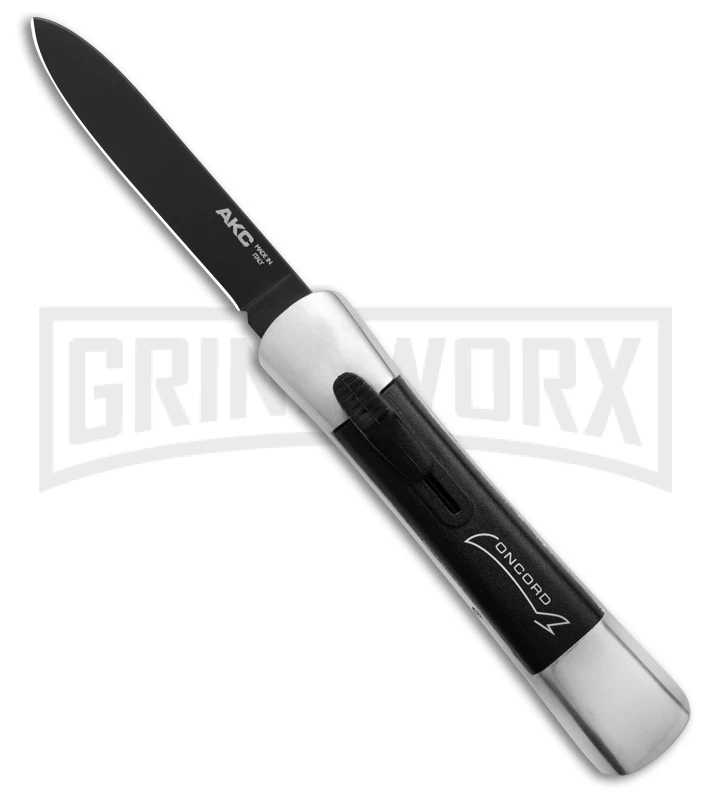 AKC Concord Polish/Black OTF Automatic Knife - Black Plain AKC Concord Polish/Black OTF Automatic Knife - Black Plain -Grindworx Shop AKC Concord Polish Black OTF AK Black Plain GX 41627 td large