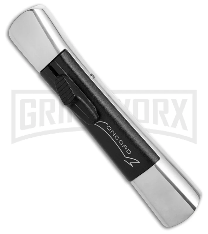 AKC Concord Polish/Black OTF Automatic Knife - Satin Plain AKC Concord Polish/Black OTF Automatic Knife - Satin Plain -Grindworx Shop AKC Concord Polish Black OTF Automatic Knife Satin Plain GX 41618 hd spine large