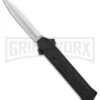 AKC F-16 Black D/A OTF Automatic Knife - Dagger Satin Plain -Grindworx Shop AKC F 16 Black DA Dagger Satin Plain GX 30994 er large